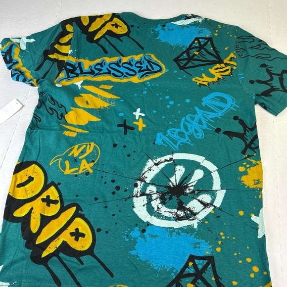 Brooklyn Cloth Graphic Tee - Teal and Yellow mens medium brand new with tags - Picture 7 of 7